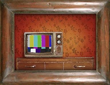 384x295 Tv Painting Framed Sm Lauren Fixya - Tv Painting