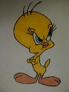 236x314 Tattoo Of Tweety Bird Giving The Finger. Bird Is The Word - Tweety Painting