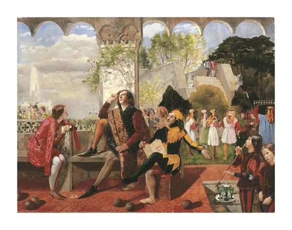600x473 Twelfth Night, Walter Deverell - Twelfth Night Painting