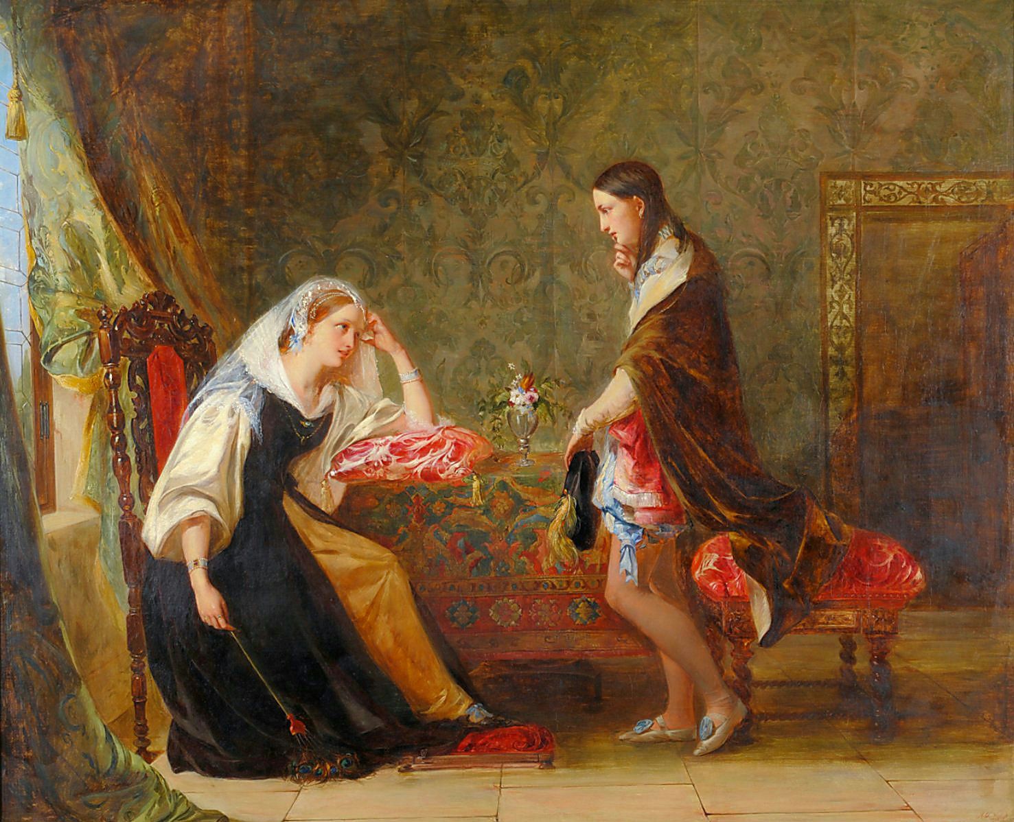 1477x1198 Viola In Boys Clothing Wooing Olivia From Shakespeare's Twelfth - Twelfth Night Painting
