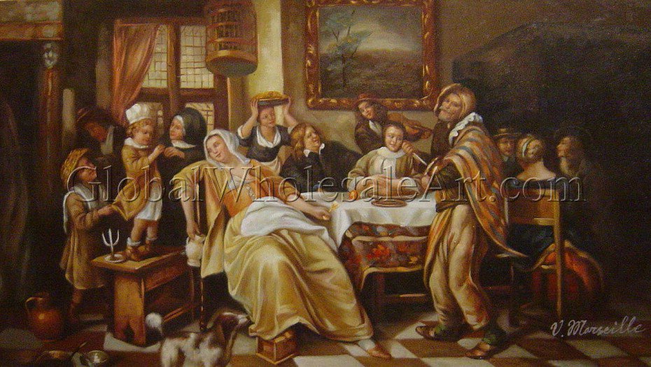 930x525 Jan Steen - Twelfth Night Painting