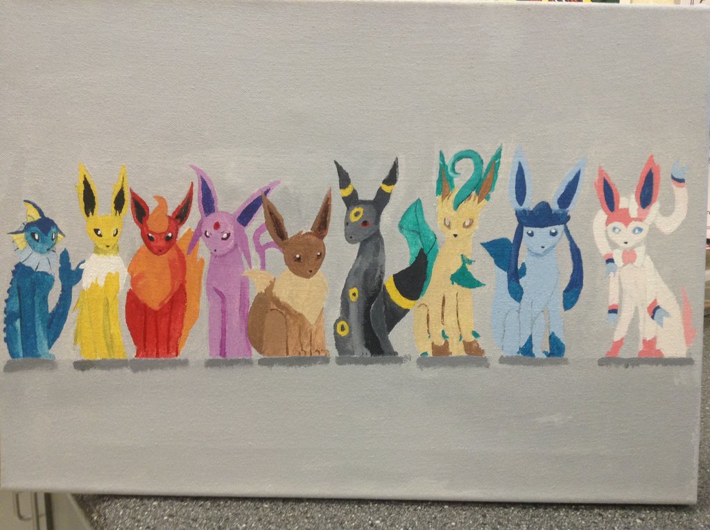 1024x765 Painting 1 Pop Art Project Eeveelution By Twig The Cat - Twig Painting