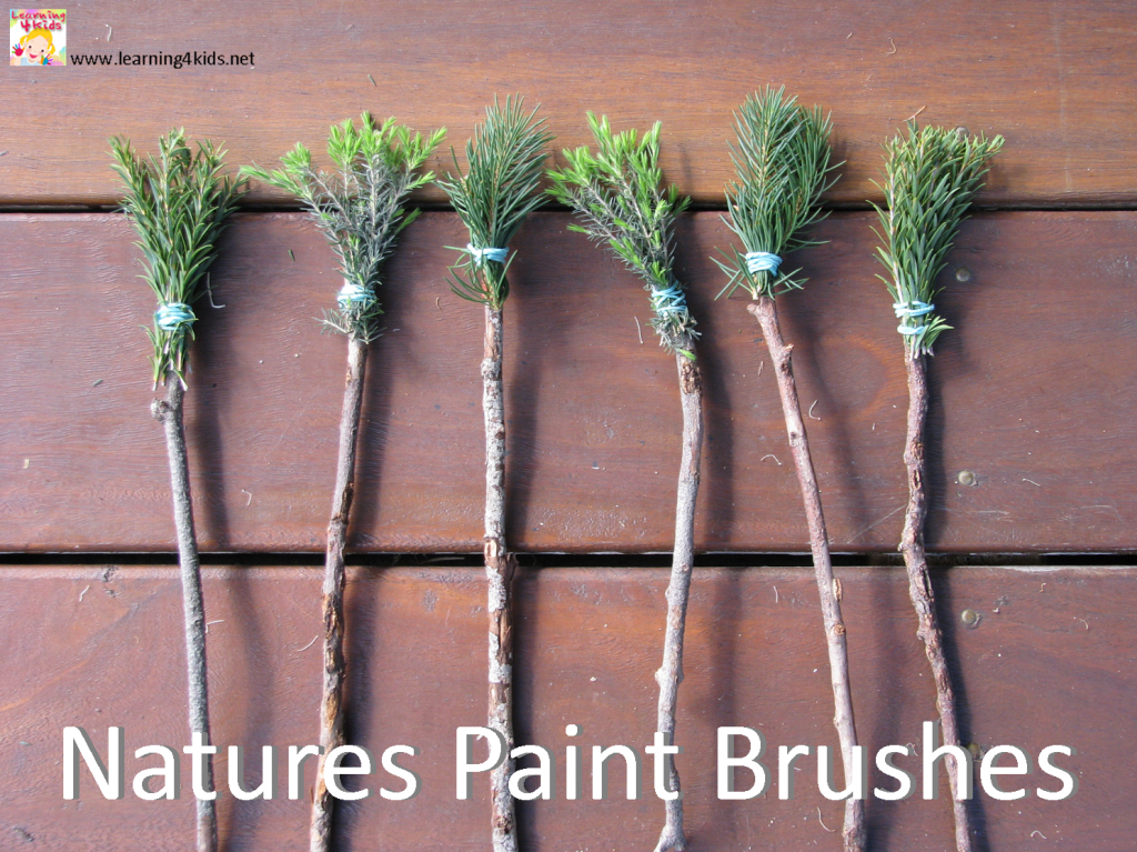 1024x767 Textured Painting With Nature's Paint Brushes Learning 4 Kids - Twig Painting