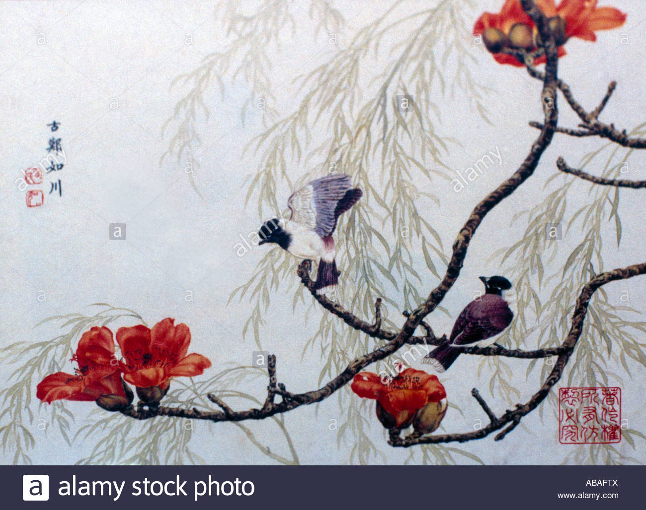 1300x1028 Chinese Painting Birds Flowers Stock Photos Amp Chinese Painting - Twig Painting