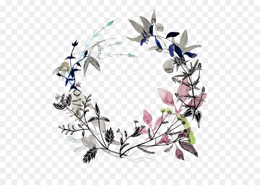 900x640 Wreath Watercolor Painting Art Flower - Twig Painting