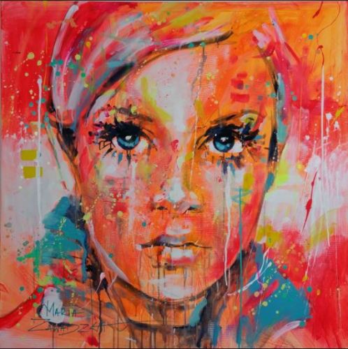 498x500 That Girl, Twiggy 2016 By Marta Zawadzka - Twiggy Painting