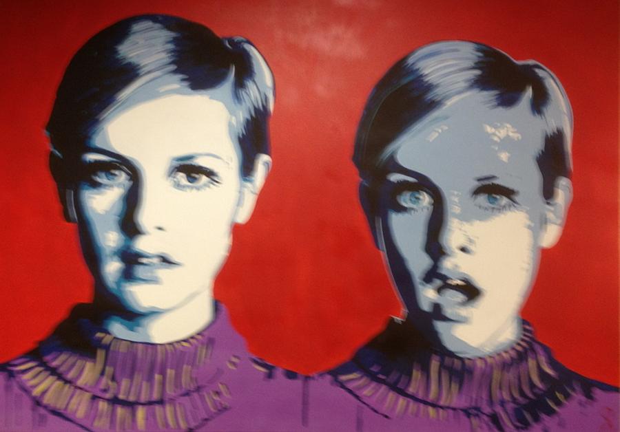 900x628 Twiggy Two Face Painting By Grant Swinney - Twiggy Painting