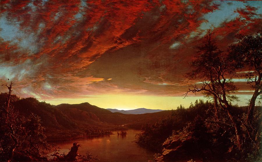 900x558 Twilight In The Wilderness Painting By Frederic Edwin Church - Twilight Painting