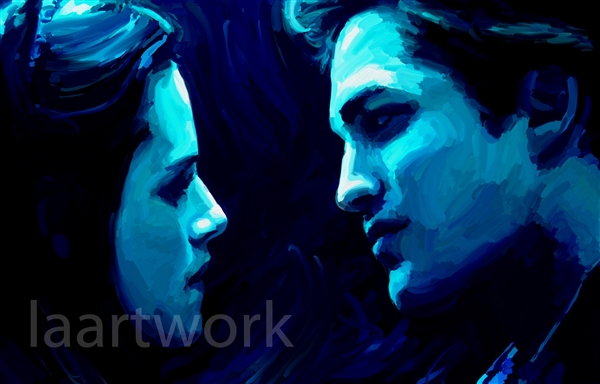 600x384 Twilight Painting Canvas Movie Art Poster - Twilight Painting
