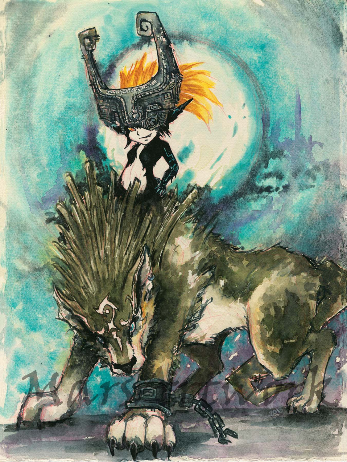 1125x1500 Midna Amp Link Twilight Princess - Twilight Princess Painting