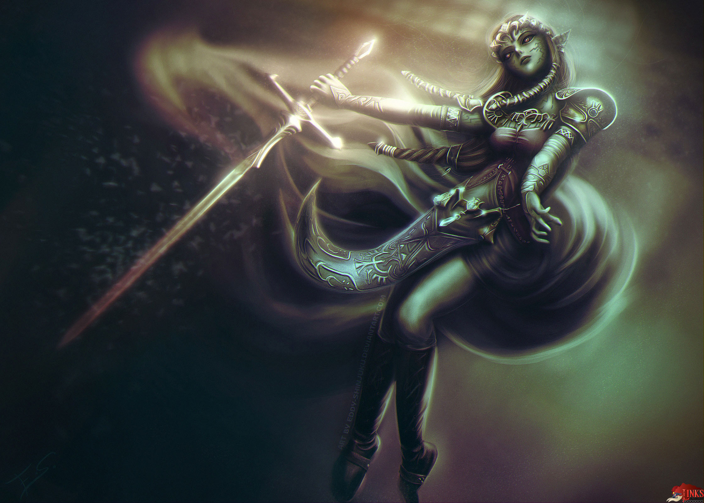 2240x1600 Possessed Zelda From The Legend Of Zelda Twilight Princess - Twilight Princess Painting