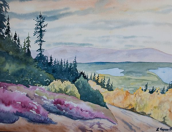 600x462 Original Watercolor Painting, - Twin Lakes Painting
