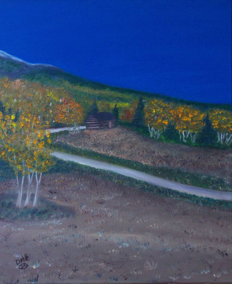 770x939 Saatchi Art A Cabin - Twin Lakes Painting