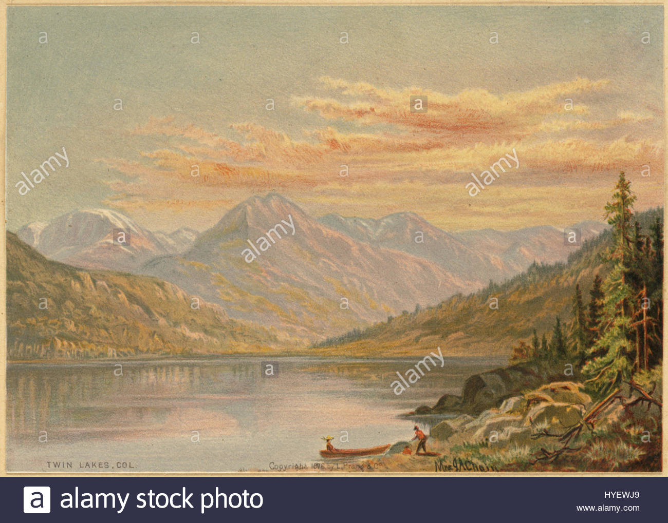 1300x1019 Twin Lakes, Colorado (Boston Public Library Stock Photo 137395729 - Twin Lakes Painting