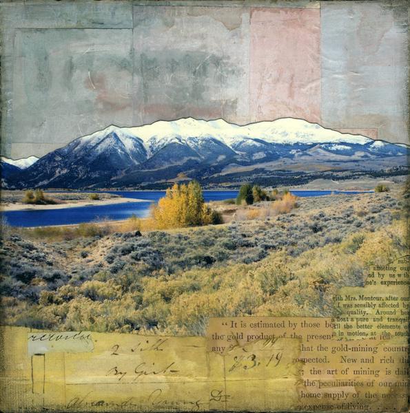 595x600 Twin Lakes Colorado, Lake County Co, Mixed Media Painting By Jc - Twin Lakes Painting