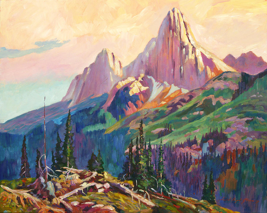 900x718 Twin Peaks Evening Light Painting By David Lloyd Glover - Twin Peaks Painting