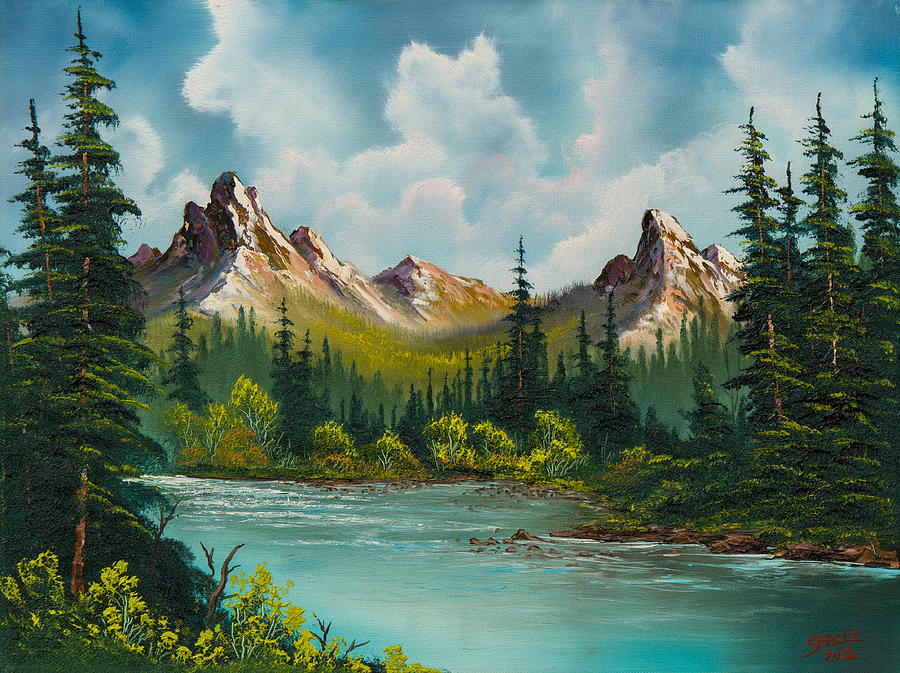 900x673 Twin Peaks River Painting By Chris Steele - Twin Peaks Painting