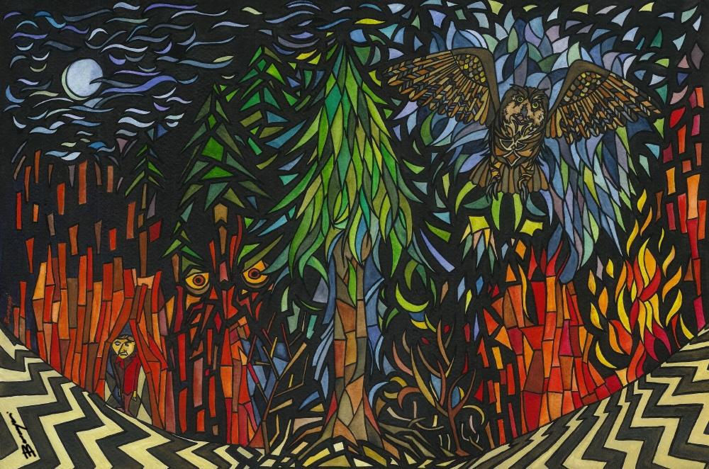 1000x662 Twin Peaks By Stardog Art - Twin Peaks Painting