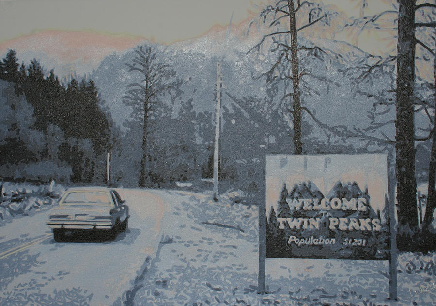 900x631 Entering The Town Of Twin Peaks 5 Miles South Of The Canadian - Twin Peaks Painting