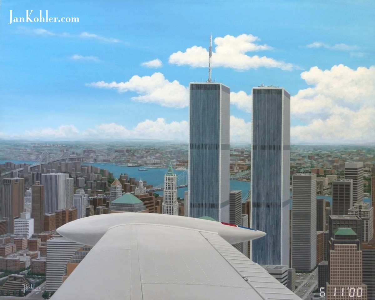 1199x960 Paris Cabinet New York Twin Towers Painting - Twin Towers Painting