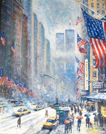 373x470 Wake Up Usa, Twin Towers In Winter, Nyc By Philip A. Corley On Artnet - Twin Towers Painting