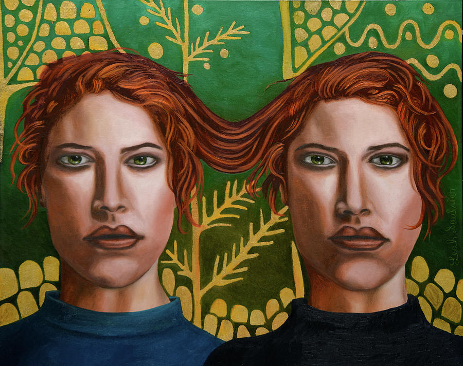 900x712 Siamese Twins 5 Painting By Leah Saulnier The Painting Maniac - Twins Painting