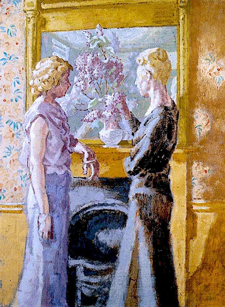 753x1024 The Islington Twins Painting Therese Lessore Oil Paintings - Twins Painting