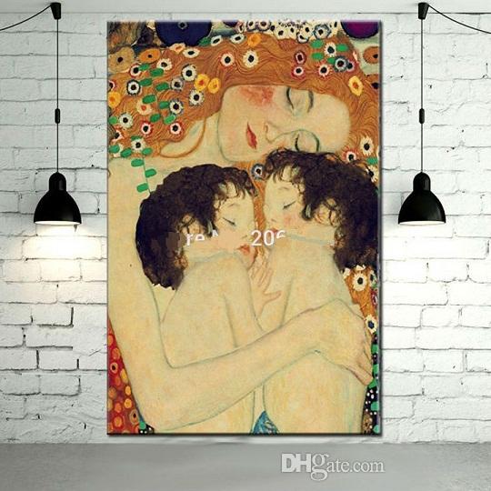 540x540 Online Cheap Framed Gustav Klimt Mother And Baby Twins,genuine - Twins Painting