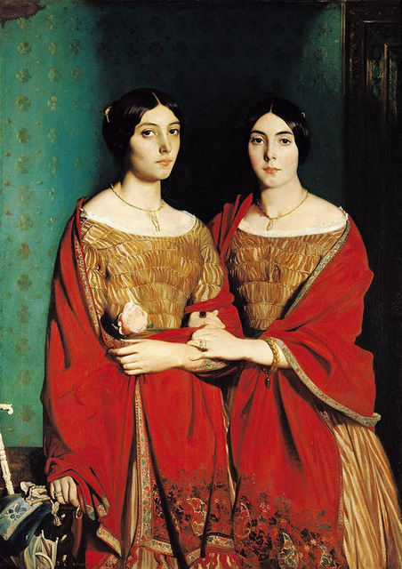 452x640 Perfect Oil Painting Noblelady Portraits Nice Young Women Twins - Twins Painting