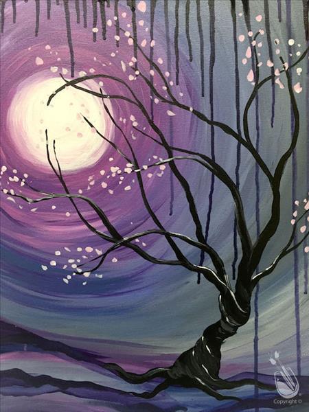 450x600 Twisted Moonlight Evening Class - Twisted Tree Painting