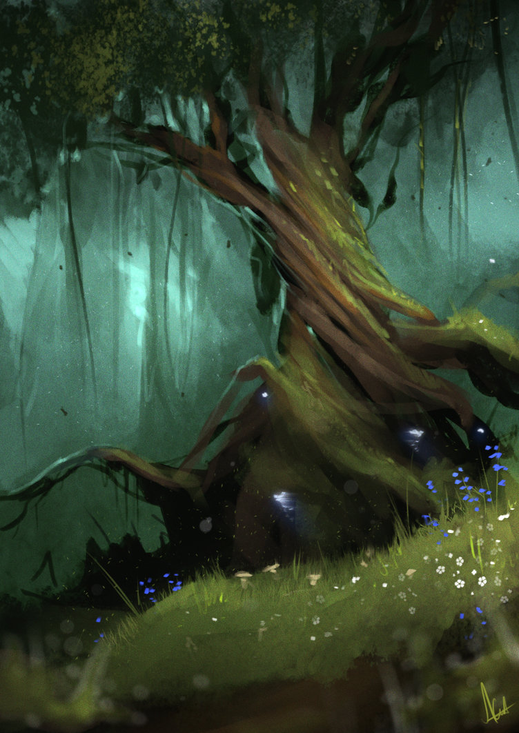 752x1063 Twisted Tree' Spitpaint By Aarongriffinart - Twisted Tree Painting