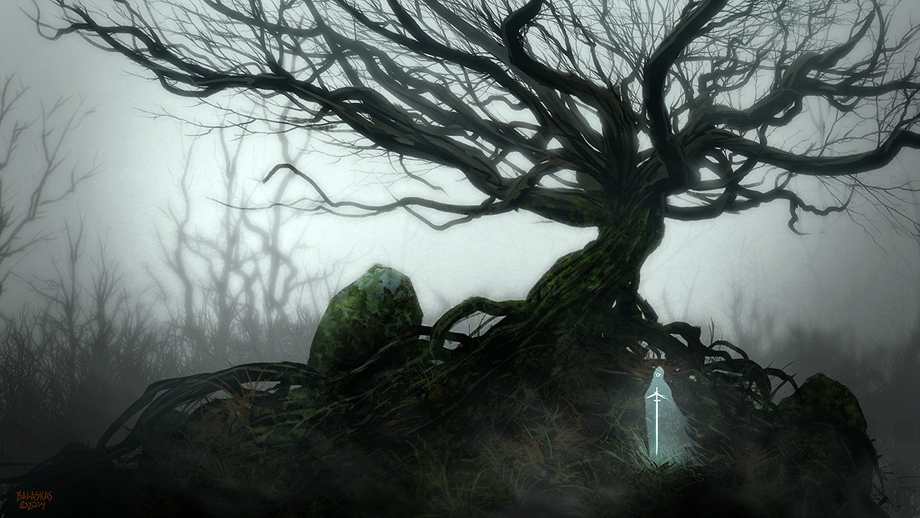 1333x750 Twisted Tree With Guardian By Balaskas - Twisted Tree Painting