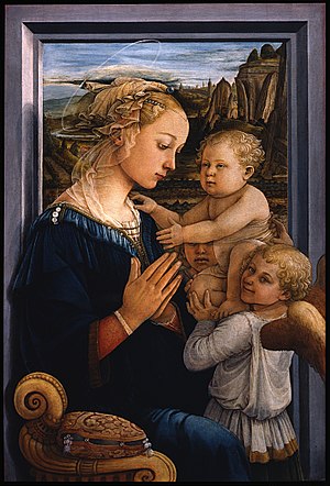 300x442 Madonna And Child (Lippi) - Two Baby Angels Painting