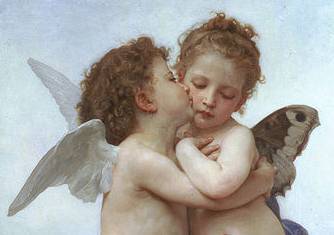 334x235 William Adolphe Bouguereau Gallery - Two Baby Angels Painting