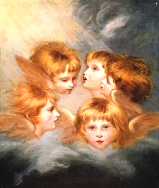 553x654 Angels Famous Paintings Of Heavenly Creatures - Two Baby Angels Painting