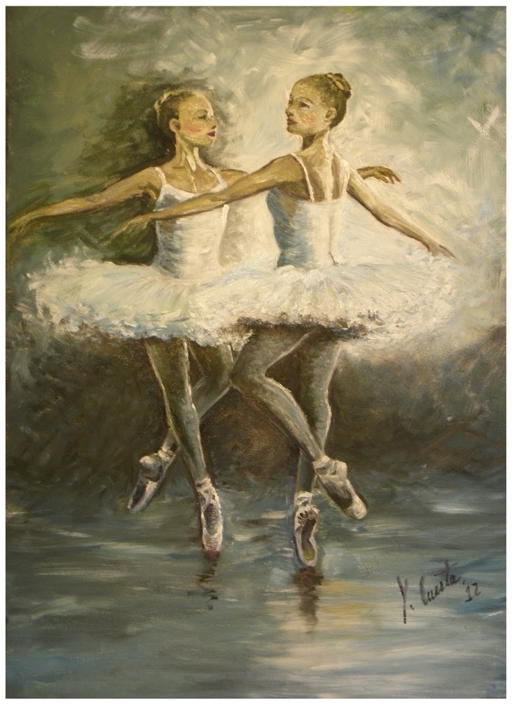 736x1011 1487 Best Images - Two Ballerinas Painting