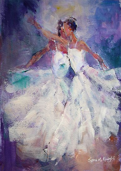 389x550 Two Ballerinas - Two Ballerinas Painting