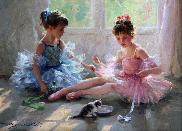 736x530 399 Best Paintingsdrawingsprints Of Dancers Images - Two Ballerinas Painting