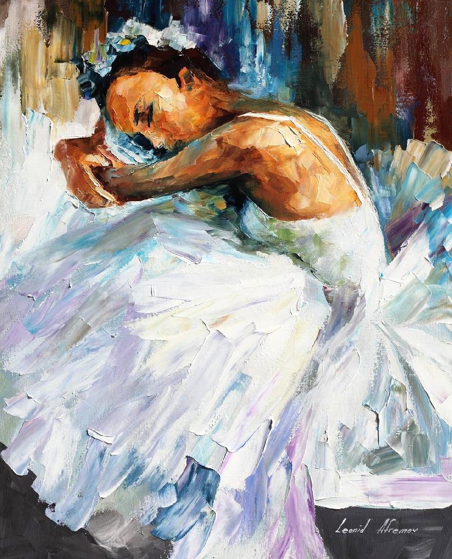 886x1095 Ballerina 2 Palette Knife Oil Painting On Canvas By Leonid - Two Ballerinas Painting