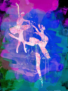 225x300 Ballerina Silhouette Paintings - Two Ballerinas Painting
