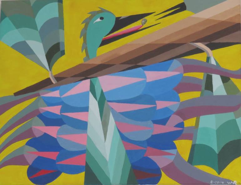 770x590 Saatchi Art Two Birds On A Branch Painting By William Rhodes - Two Birds On A Branch Painting