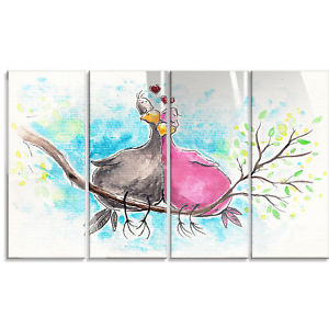 300x300 Design Art - Two Birds On A Branch Painting