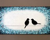 170x135 By Custom Order Original Abstract Acrylic Painting On Canvas Sing - Two Birds On A Wire Painting