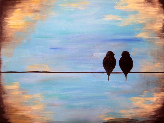 640x480 Lori Badger Stearns Jackson Art Studio Amp Gallery - Two Birds On A Wire Painting