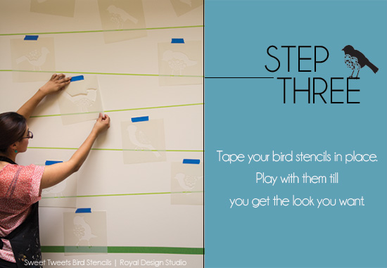 550x381 Stencil How To Birds On A Wire - Two Birds On A Wire Painting