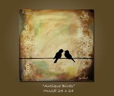 236x199 Two Birds On Wire Painting - Two Birds On A Wire Painting