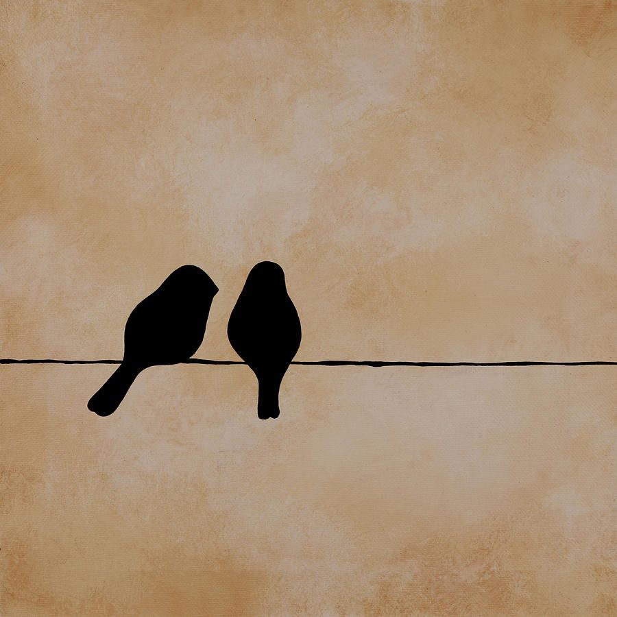 900x900 Birds On A Wire Painting - Two Birds On A Wire Painting