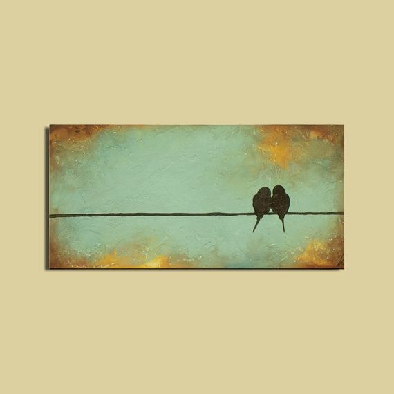 570x570 Paintings Craft Ideas Silhouettes, Bird And Paintings - Two Birds Painting