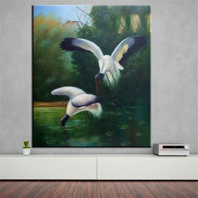 640x640 Dp Artisan No Frame Two Birds Hang In Water Animal Arts Printed - Two Birds Painting