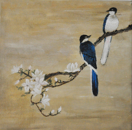 422x417 Elena Hasnas - Two Birds Painting